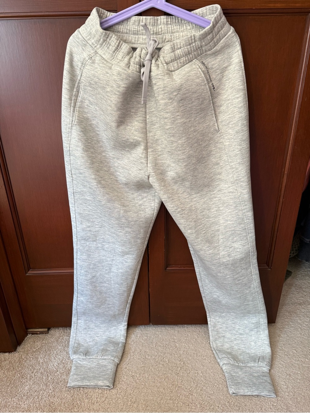 abercrombie kids Light Heather Gray Jogger Sweatpants